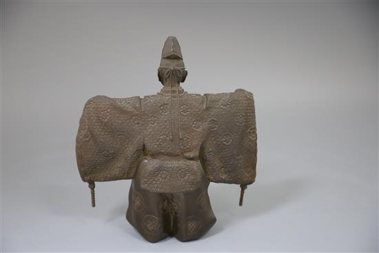 A Japanese bronze figure of a priest, Meiji period, H. 27.5cm